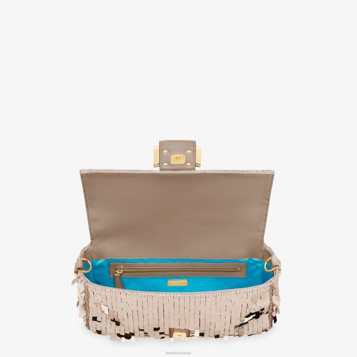 ženske torbica z bleščicami in usnjem v obliki goloba siva Fendi dodatki Z68L534