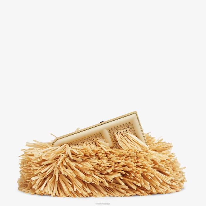 ženske torbica z resicami naravne rafije bež Fendi dodatki Z68L671