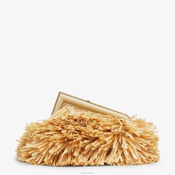 ženske torbica z resicami naravne rafije bež Fendi dodatki Z68L671