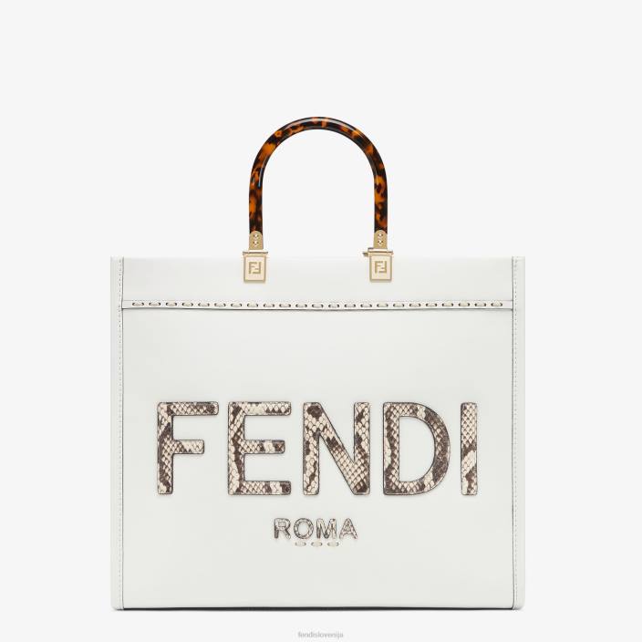 ženske usnje in elaphe shopper bela Fendi dodatki Z68L822