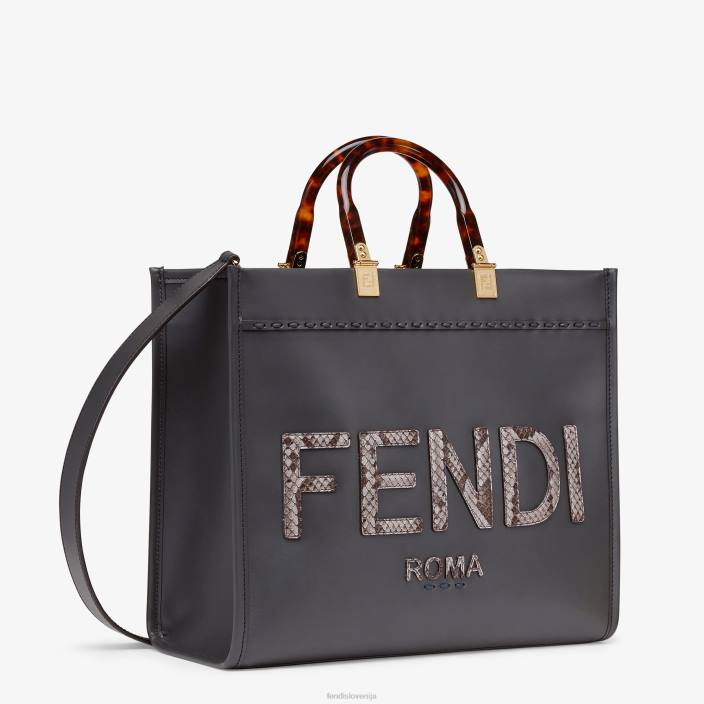 ženske usnje in elaphe shopper siva Fendi dodatki Z68L833