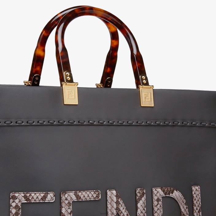 ženske usnje in elaphe shopper siva Fendi dodatki Z68L833