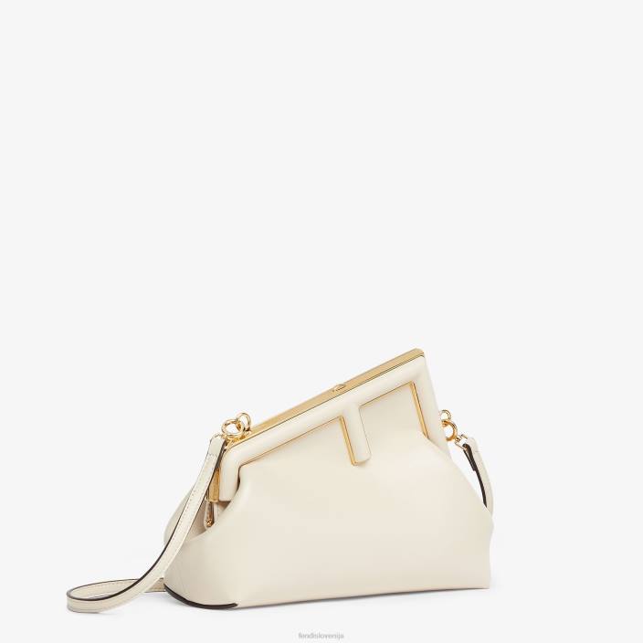 ženske usnjena torba v obliki kamelije bela Fendi dodatki Z68L853