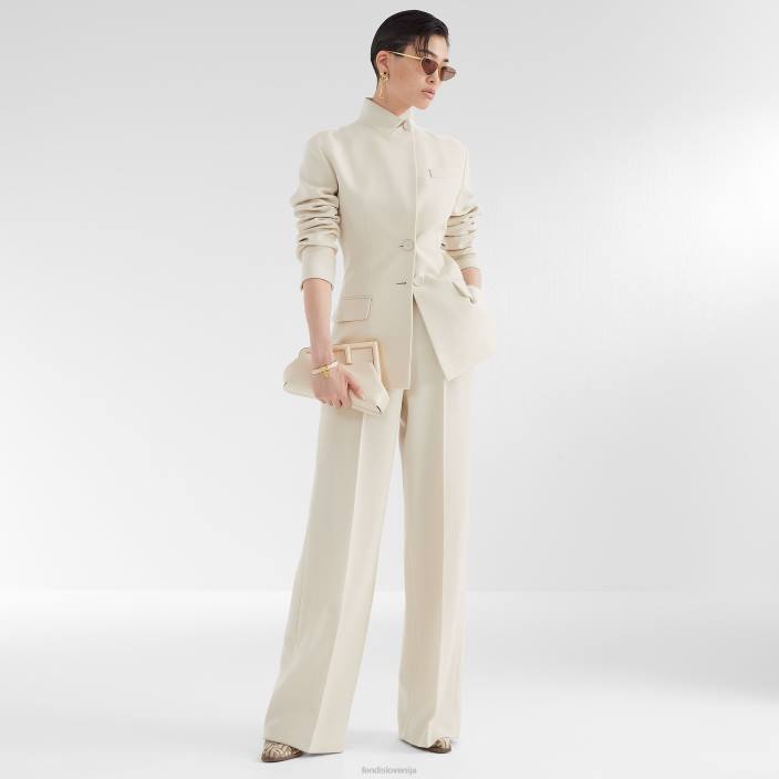 ženske usnjena torba v obliki kamelije bela Fendi dodatki Z68L853