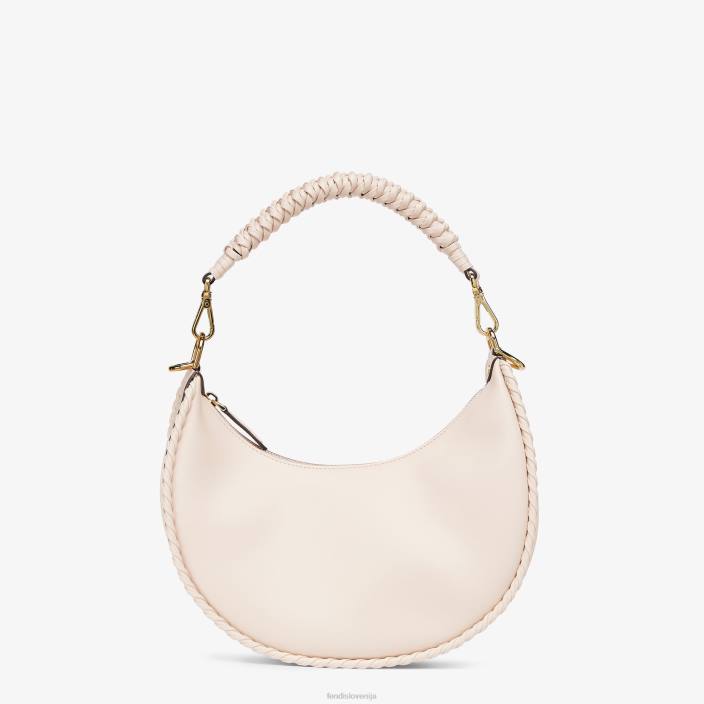 ženske usnjena torba v obliki kamelije z ujemajočim se navojem roza Fendi dodatki Z68L554