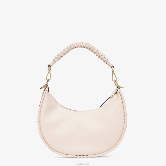 ženske usnjena torba v obliki kamelije z ujemajočim se navojem roza Fendi dodatki Z68L554