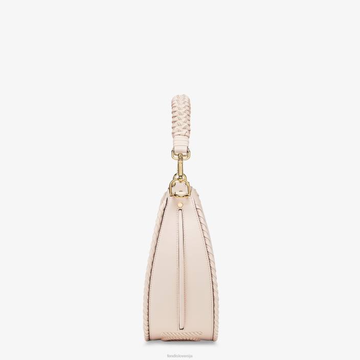 ženske usnjena torba v obliki kamelije z ujemajočim se navojem roza Fendi dodatki Z68L554