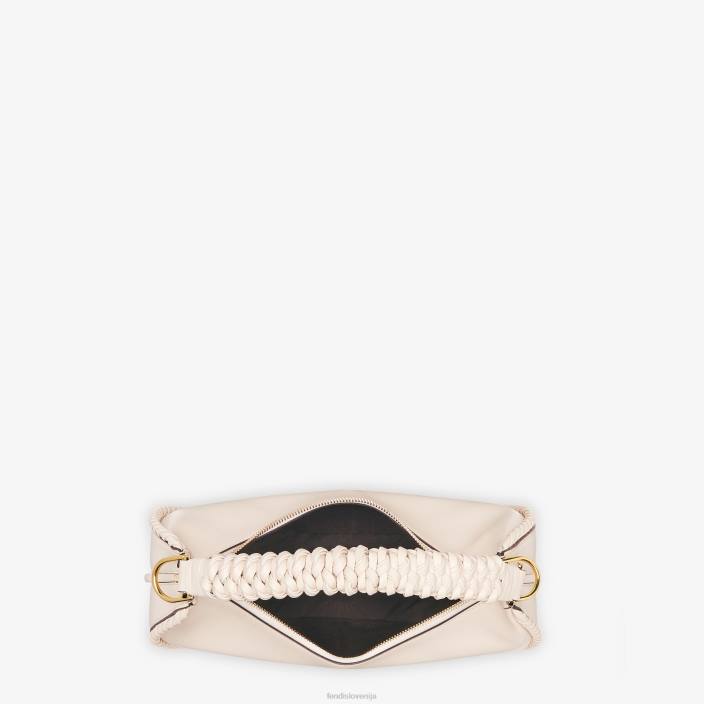 ženske usnjena torba v obliki kamelije z ujemajočim se navojem roza Fendi dodatki Z68L554