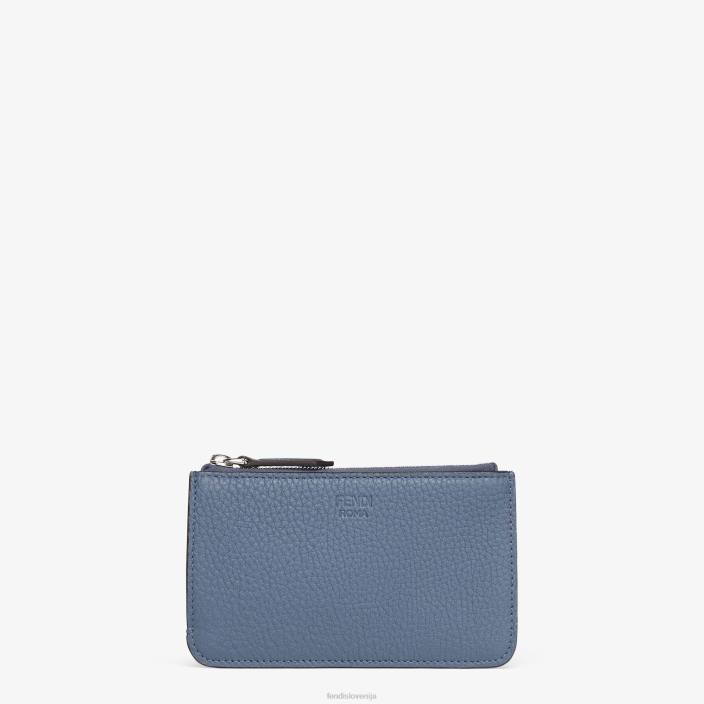 ženske usnjena torbica za ključe peekaboo modra Fendi dodatki Z68L1492