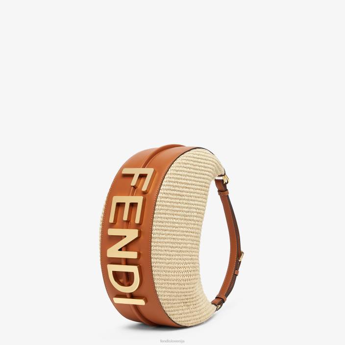 ženske vrečka iz naravne slame bež Fendi dodatki Z68L564